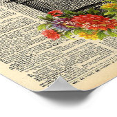 Poster Dictionnaire vintage Oiseau et cage (Coin)