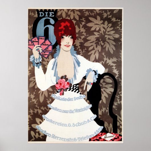 Poster DIE 6 Ancien Advert de l'imprimante Deutsche Max S (Devant)