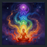 Poster Die 7 Chakren<br><div class="desc">Die 7 Chakren sind Energiezentren entlang der Wirbelsäule,  die verschiedene Lebensbereiche beeinflussen – von Sicherheit und Kreativität über Selbstbewusstsein und Liebe bis hin zu Kommunikation,  Intuition und Spiritualität. Im Gleichgewicht fördern sie Harmonie,  innere Kraft und ganzheitliches Wohlbefinden.</div>