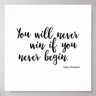 Poster die Helen Rowland citeert - Succes