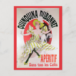 Poster die Quinquina Dubonnet adverteert' Briefkaart