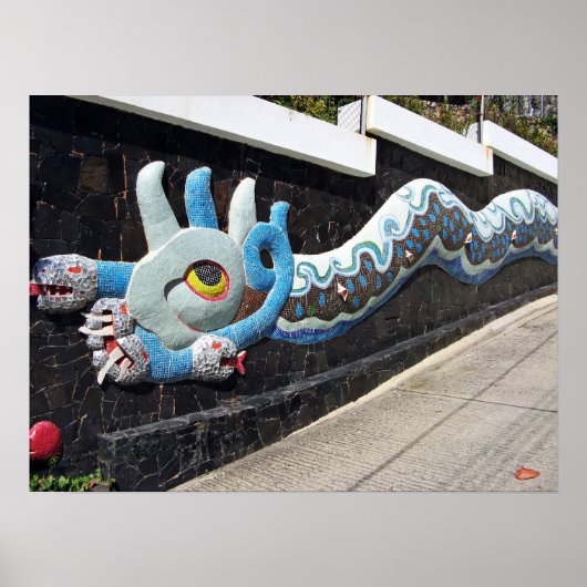 Poster Diego Rivera House of Winds Mural Blue Serpent (Devant)