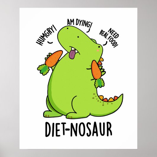 Poster Diet-nosaur Blagues de dinosaures drôles (Devant)
