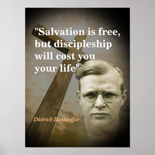 Poster Dietrich Bonhoeffer Quote On Salvation (Devant)