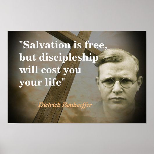 Poster Dietrich Bonhoeffer Quote On Salvation (Devant)