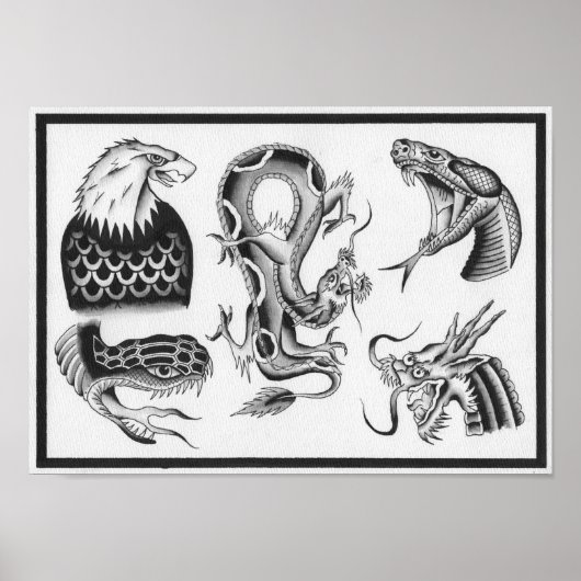 Poster Dietzel Vintage Tattoo Flash (Devant)