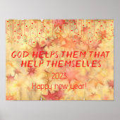 Poster Dieu aide à souhaiter une nouvelle année d'affiche (Devant)