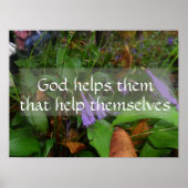 Poster Dieu aide ceux qui se servent de l'affiche de sage (Devant)