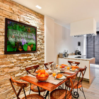 Poster Dieu aide ceux qui se servent de l'affiche de sage