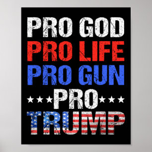 Poster Dieu Anti-avortement Pro Gun Pro Trump - Trump pat