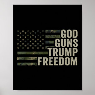 Poster Dieu Armes Trump Liberté - Amusant Camouflage Pro 