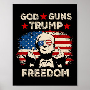 Poster Dieu Armes Trump Liberté Républicain Conservateur