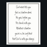 Poster Dieu Avec Vous Toujours Jamais Seul Inspirant<br><div class="desc">Dieu avec vous toujours jamais seul Inspiration Encourageant réconfortant et stimulant</div>