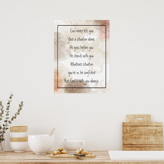 Poster Dieu Avec Vous Toujours Jamais Seul Inspirant (Cuisine)