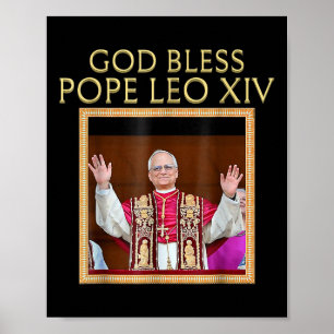 Poster Dieu Béni Pape Leo Xiv Portrait
