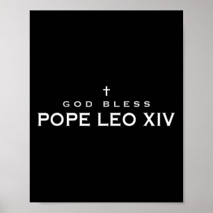 Poster Dieu Béni Pape Leo Xiv Robert Francis Prévost Pape