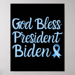 Poster Dieu Béni Président Biden Lauréats du cancer de la