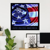 Poster Dieu bénisse l'Amérique (Bureau à domicile)