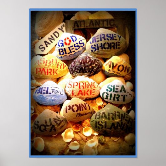 Poster Dieu bénisse le Jersey Shore (frontière bleu clair (Devant)