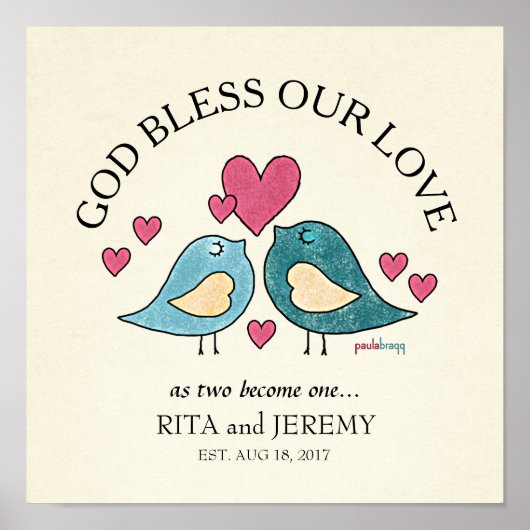 Poster Dieu bénisse notre amour : Personnalisé (Devant)