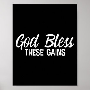 Poster Dieu Bénit Ces Gains Muscle Bodybuilding —