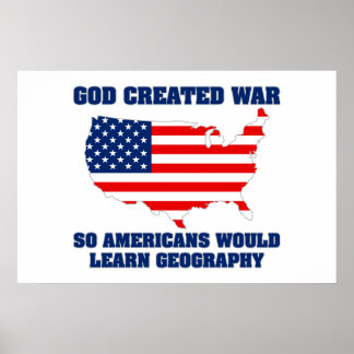 Poster Dieu créa la guerre pour que les Américains appren