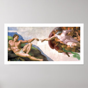 Poster Dieu créant Adam (détail) par Michaël Angelo