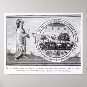 Poster Dieu crée le monde par la boussole