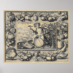 Poster Dieu de Bacchus de vin