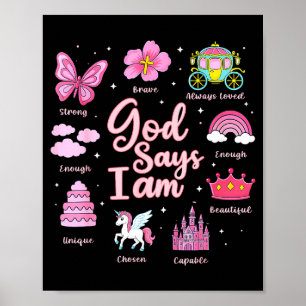 Poster Dieu de dessin animé dis je suis une fille princes