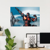 Poster dieu de la mer (Bureau à domicile)