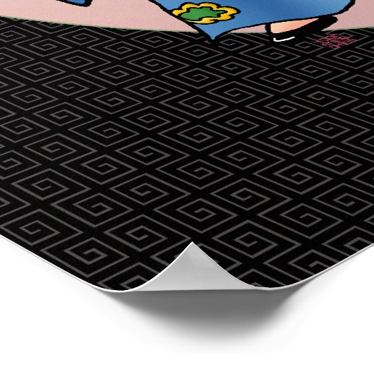 Poster Dieu de l'éducation chinois mignon (Coin)