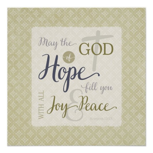 Poster Dieu de l'Espoir Vous Remplir de joie et de paix (Devant)