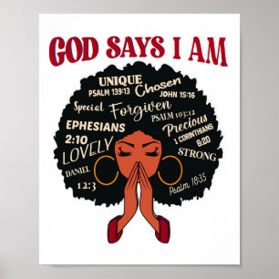 Poster Dieu Dit Que Je Suis Afro Africaine Nubienne Femme