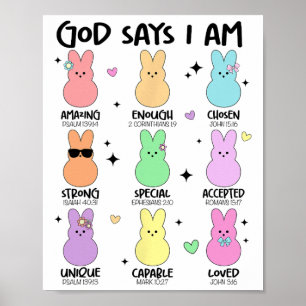 Poster Dieu dit que je suis chrétien garçons filles tout-