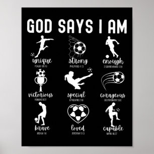 Poster Dieu dit que je suis chrétien verset biblique reli
