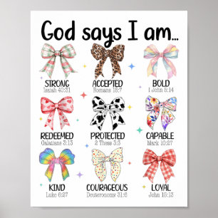 Poster Dieu Dit Que Je Suis Coquette Bow Religieux Christ