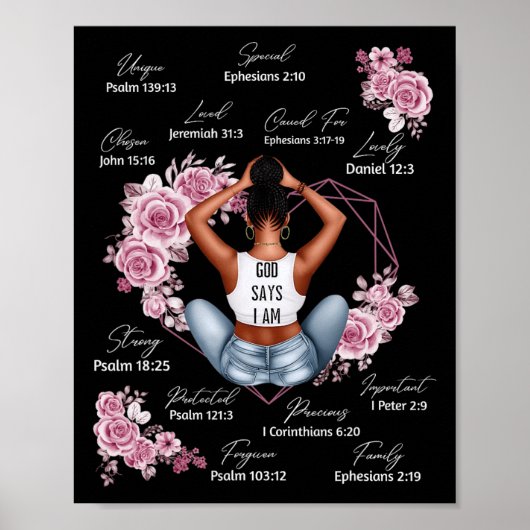 Poster Dieu Dit Que Je Suis Melanin Black History Mois Af (Devant)