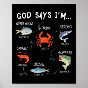 Poster Dieu dit que je suis pêcheur Christian Fisher vers