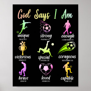 Poster Dieu dit que je suis un verset biblique chrétien S
