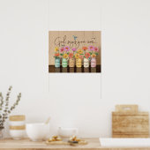 Poster Dieu dit que vous êtes Gerbera & Hummingbirds (Cuisine)