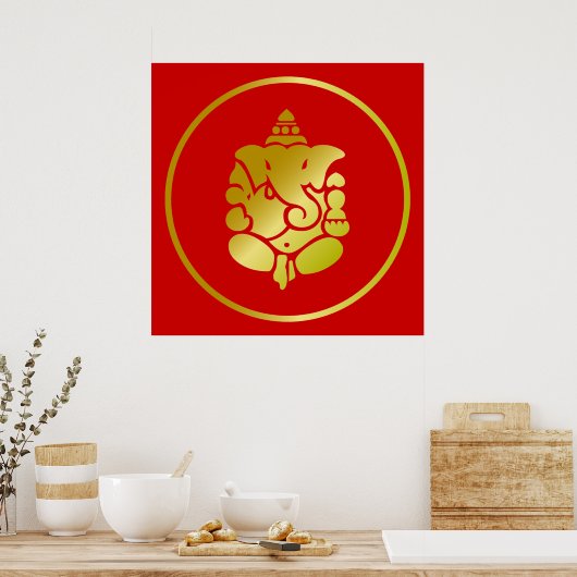 Poster Dieu d'or Ganesha (Cuisine)