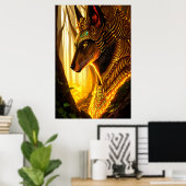 Poster Dieu égyptien Anubis | Art AI (Bureau à domicile)