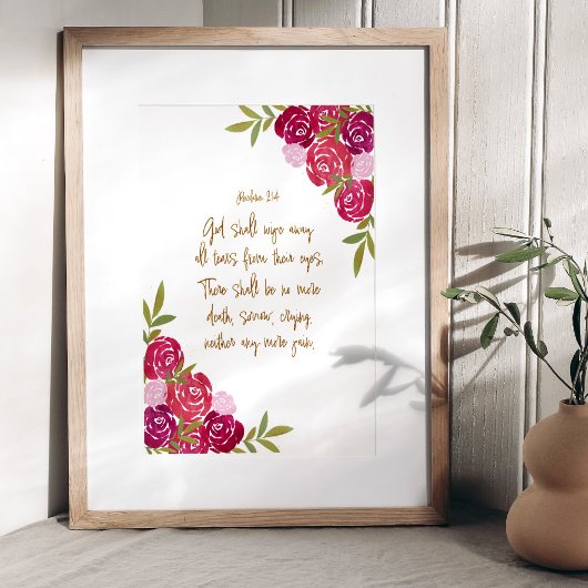 Poster Dieu Essuie Toutes Les Larmes Apocalypse 21:4