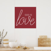 Poster Dieu est amour chrétien moderne (Cuisine)