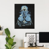 Poster Dieu est dans la machine - Techno-Dystopian Design (Bureau à domicile)