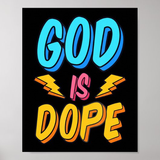 Poster Dieu est Dope drôle foi chrétienne foi religieuse (Devant)