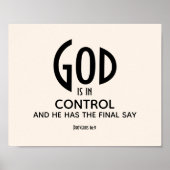 Poster DIEU EST EN CONTRÔLE L'Inspiration chrétienne (Devant)