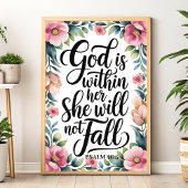 Poster Dieu est en elle - Christian Wall Art pour les fem