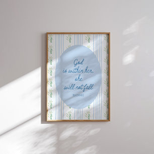 Poster Dieu Est En Elle, Elle Ne Tombera Pas Toile